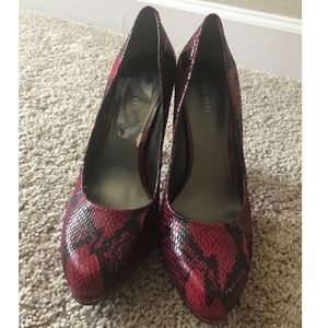 Red Snakeskin Heel